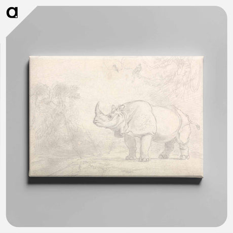 アートパネル-A Rhinoceros Standing on a River Bank
 - イェール大学アートギャラリー Canvas.
