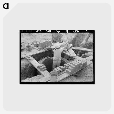アートポストカード-Manhole Construction at Migrant Camp
 - ラッセル リー Postcard.