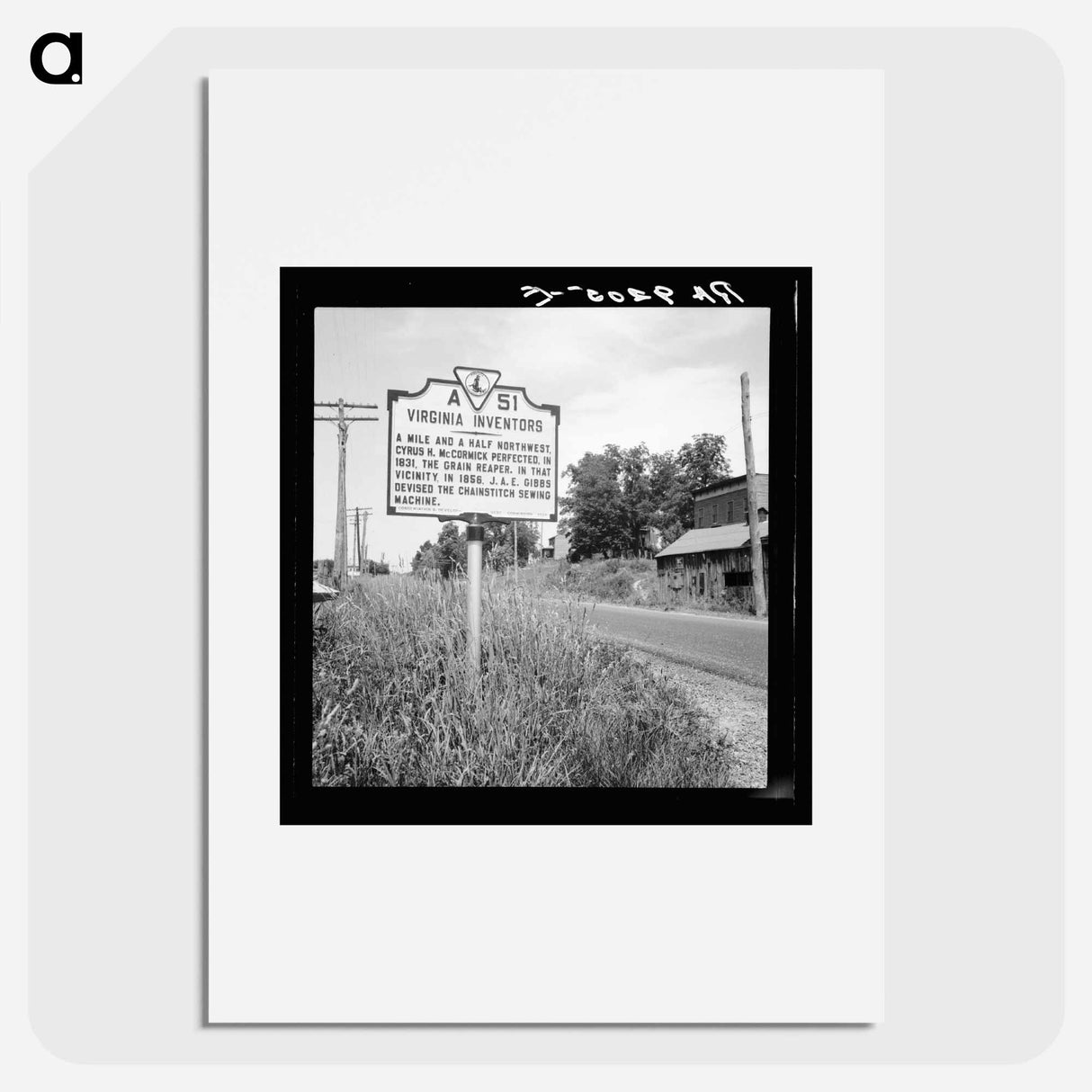 Roadsign at Steele's Tavern, Virginia - Dorothea Lange Poster.