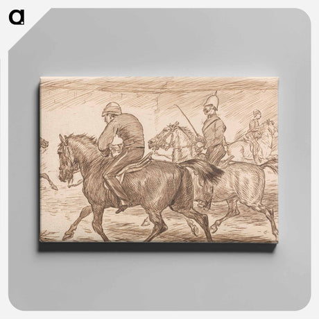 アートパネル-An Indoor Military Riding School With an Instructor Teaching Recruits to Trot
 - イェール大学アートギャラリー Canvas.