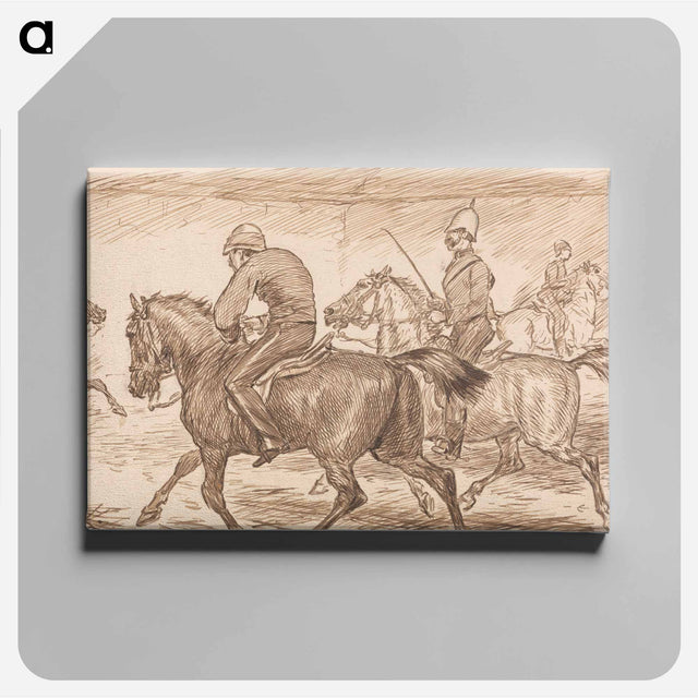 アートパネル-An Indoor Military Riding School With an Instructor Teaching Recruits to Trot
 - イェール大学アートギャラリー Canvas.