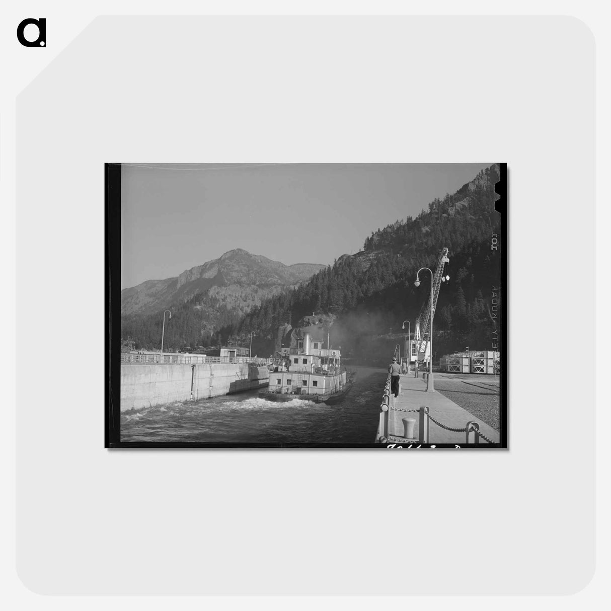 アートポストカード-Bonneville Dam Navigation
 - ラッセル リー Postcard.