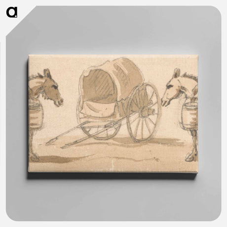 アートパネル-Four Mules with Panniers and a Cart
 - イェール大学アートギャラリー Canvas.
