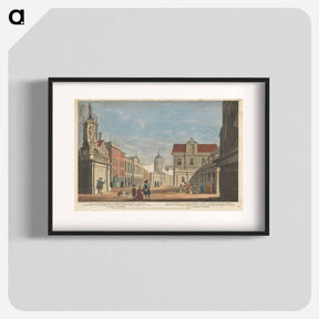 アートポスター-A View of the Conduit (a), part of Carfax Church (b), the Piazza called the Butter Market (c), the Town Hall (d), the west Front of Christ Church College (e), & c. in the University of Oxford
 - イェール大学アートギャラリー Poster.
