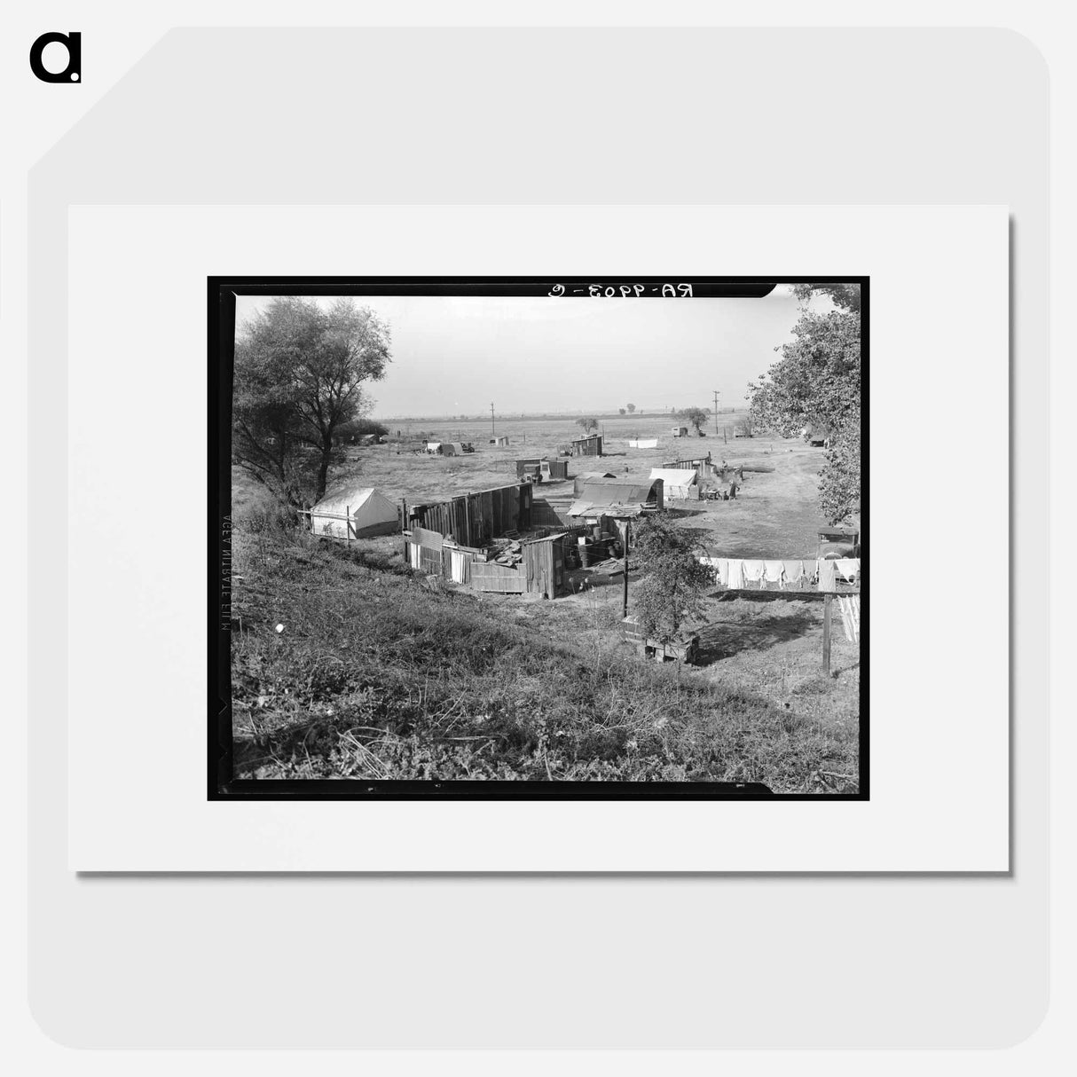 Migrant camp on the outskirts of Sacramento, California on the American River - Dorothea Lange Poster.