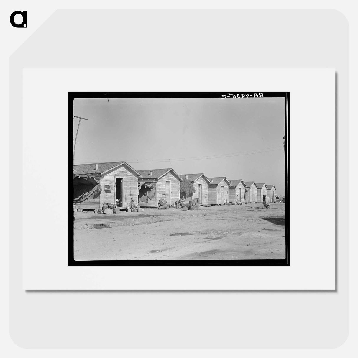 Company housing for cotton workers near Corcoran, California - ドロテア ラング Poster.