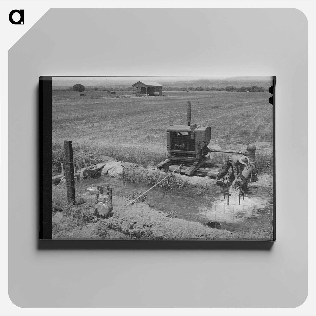 アートパネル-Homestead Burros
 - ラッセル リー Canvas.