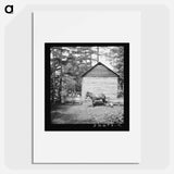 Untitled photo, possibly related to: Young son of tenant farmer gathering sticks for workers to string tobacco on. Granville County, North Carolina - ドロテア ラング Poster.