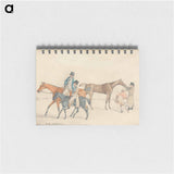 アートメモ帳-After the Race: Owner or Trainer Riding and Conversing with Jockey on Trainer's Hack; at Right, a Racehouse Being Watered and Rugged after Racing
 - イェール大学アートギャラリー Memo.