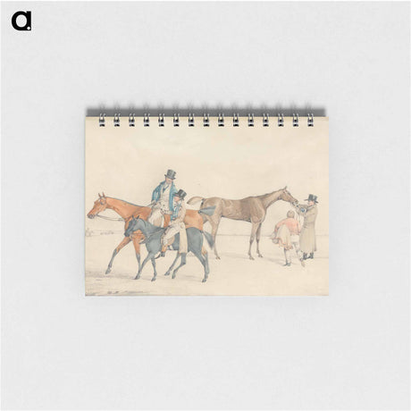 アートメモ帳-After the Race: Owner or Trainer Riding and Conversing with Jockey on Trainer's Hack; at Right, a Racehouse Being Watered and Rugged after Racing
 - イェール大学アートギャラリー Memo.