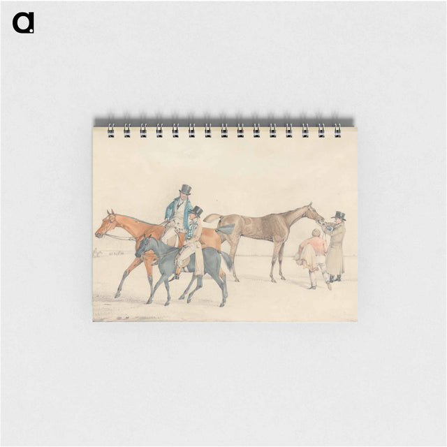 アートメモ帳-After the Race: Owner or Trainer Riding and Conversing with Jockey on Trainer's Hack; at Right, a Racehouse Being Watered and Rugged after Racing
 - イェール大学アートギャラリー Memo.