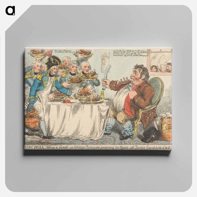 アートパネル-John Bull Taking a Lunch - or Johnny's Purveyors Pampering His Appetite with Dainties From All Parts of the World
 - イェール大学アートギャラリー Canvas.