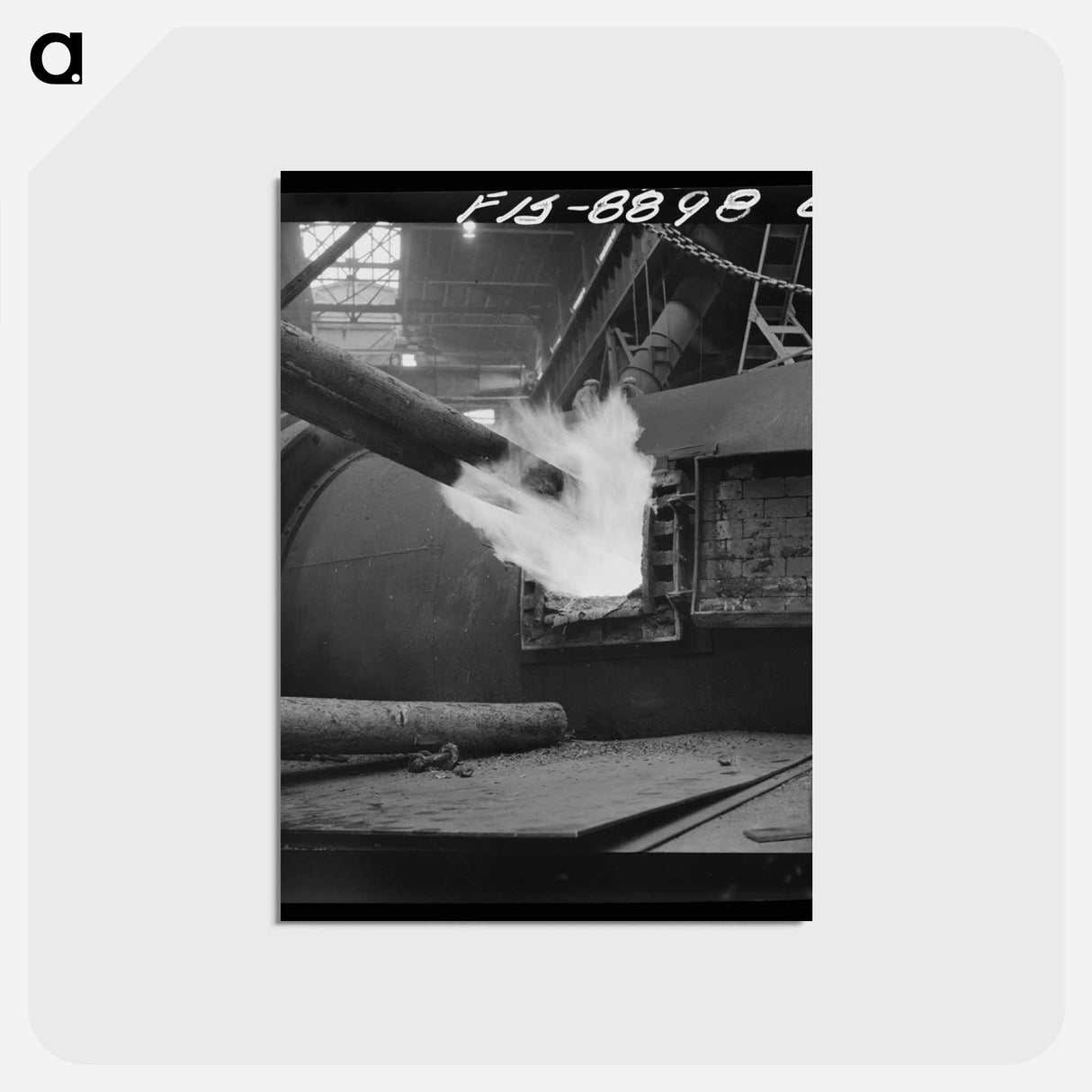 アートポストカード-Anaconda Smelter: Poling the Furnace
 - ラッセル リー Postcard.
