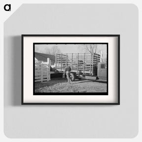 アートポスター-Unloading Hogs at the Stockyards
 - ラッセル リー Poster.