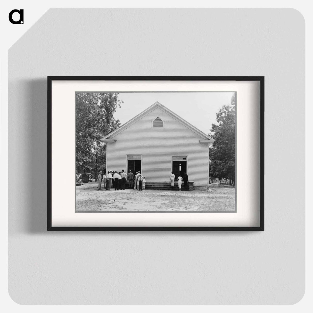 Congregation entering church - Dorothea Lange Poster.