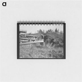 アートメモ帳-Caterpillar clearing land on cut-over western Washington farm - ドロテア ラング Memo.