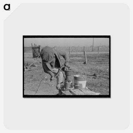 アートポストカード-Children of Sharecropper Pumping Water
 - ラッセル リー Postcard.