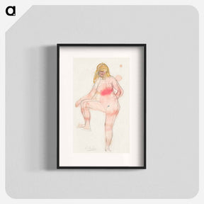 アートポスター-Naked woman. Study of nude (standing, right leg elevated supporting right arm)
 - イェール大学アートギャラリー Poster.