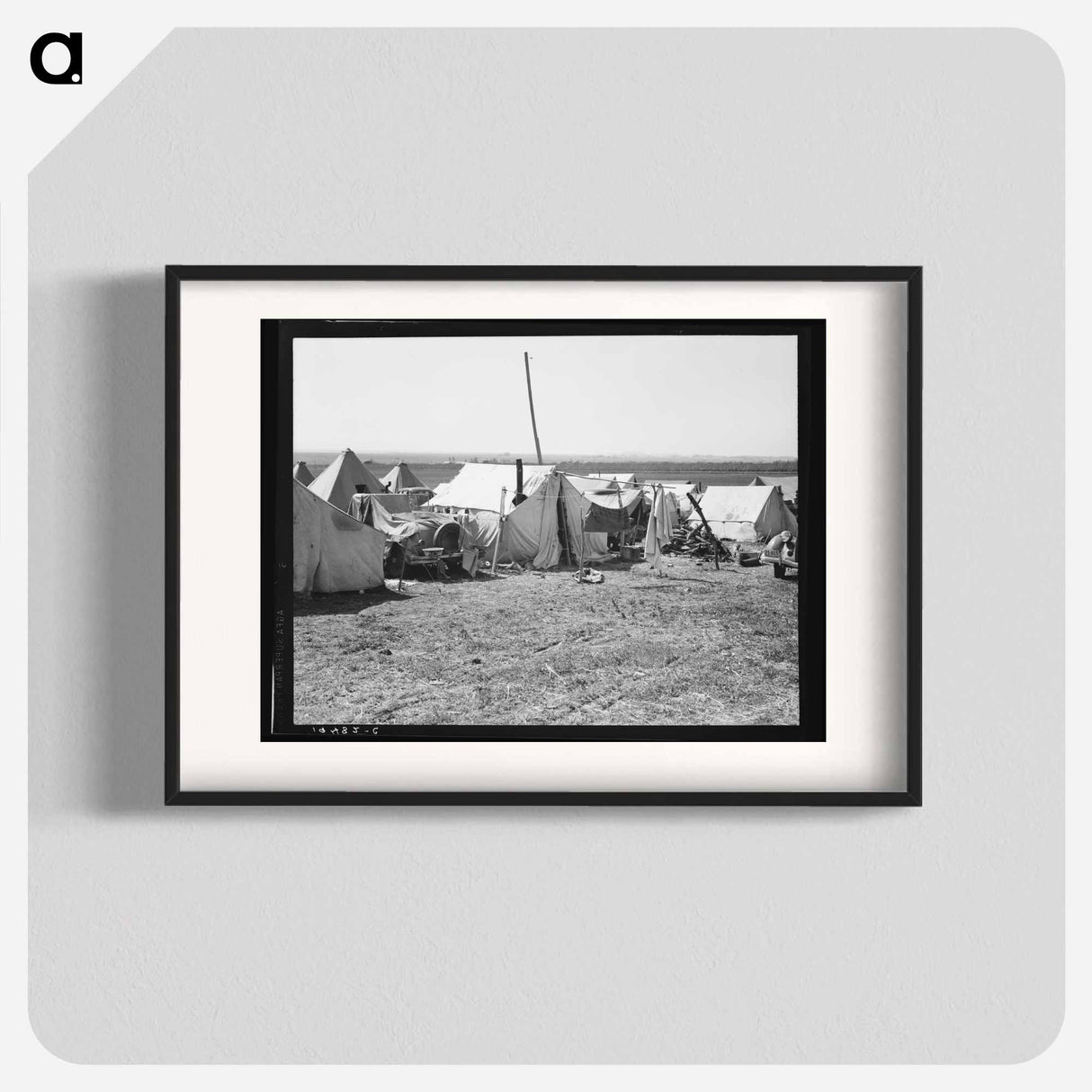 Contractors camp for pea pickers - Dorothea Lange Poster.