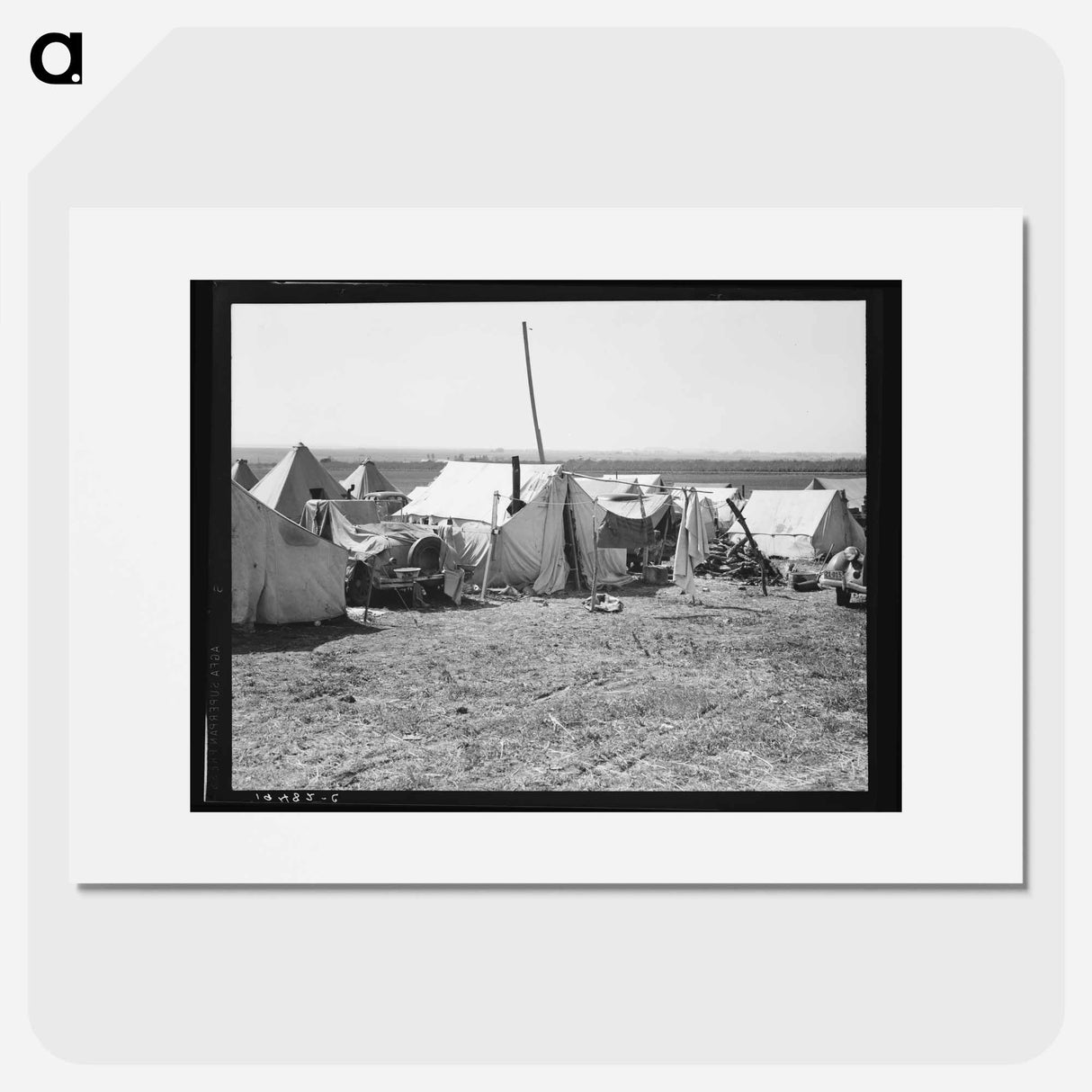 Contractors camp for pea pickers - Dorothea Lange Poster.