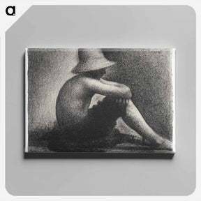 アートパネル-Seated Boy with Straw Hat, study for Bathers at Asnières
 - イェール大学アートギャラリー Canvas.