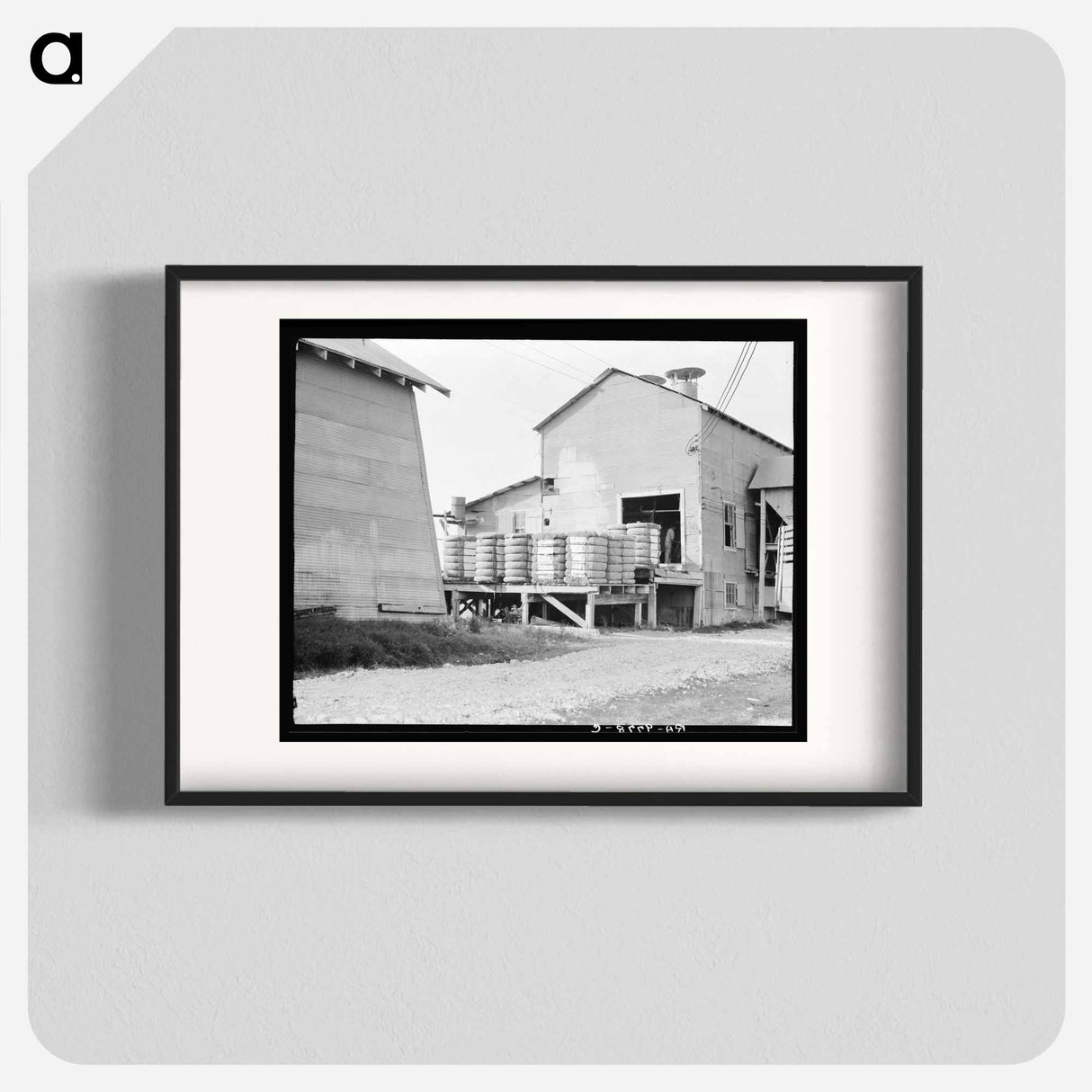 Cotton bales on gin platform - Dorothea Lange Poster.