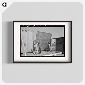 アートポスター-Barn Erection
 - ラッセル リー Poster.