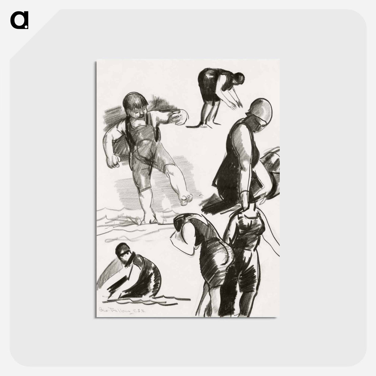 アートポストカード-Bathing Beach
 - ボストン公共図書館 Postcard.