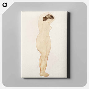 アートパネル-Naked woman posing sensually, vintage erotic art. Nude, standing with hands on head
 - イェール大学アートギャラリー Canvas.