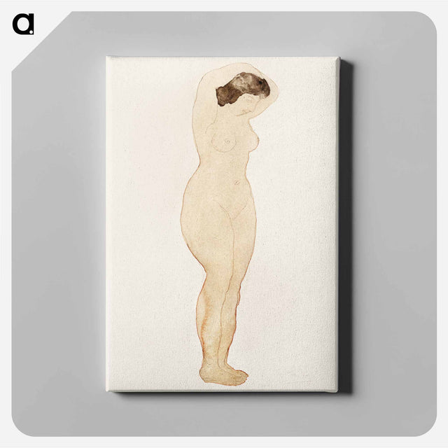アートパネル-Naked woman posing sensually, vintage erotic art. Nude, standing with hands on head
 - イェール大学アートギャラリー Canvas.