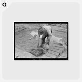 アートポストカード-Adobe Brick Making, Chamisal
 - ラッセル リー Postcard.