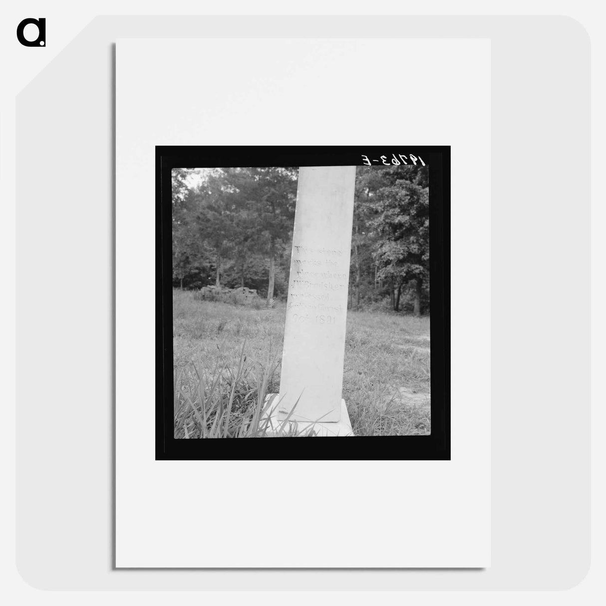 Monument in churchyard of Baptist church - Dorothea Lange Poster.