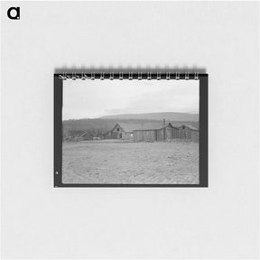 アートメモ帳-Partly-developed stump ranch seen across cleared grain field - ドロテア ラング Memo.