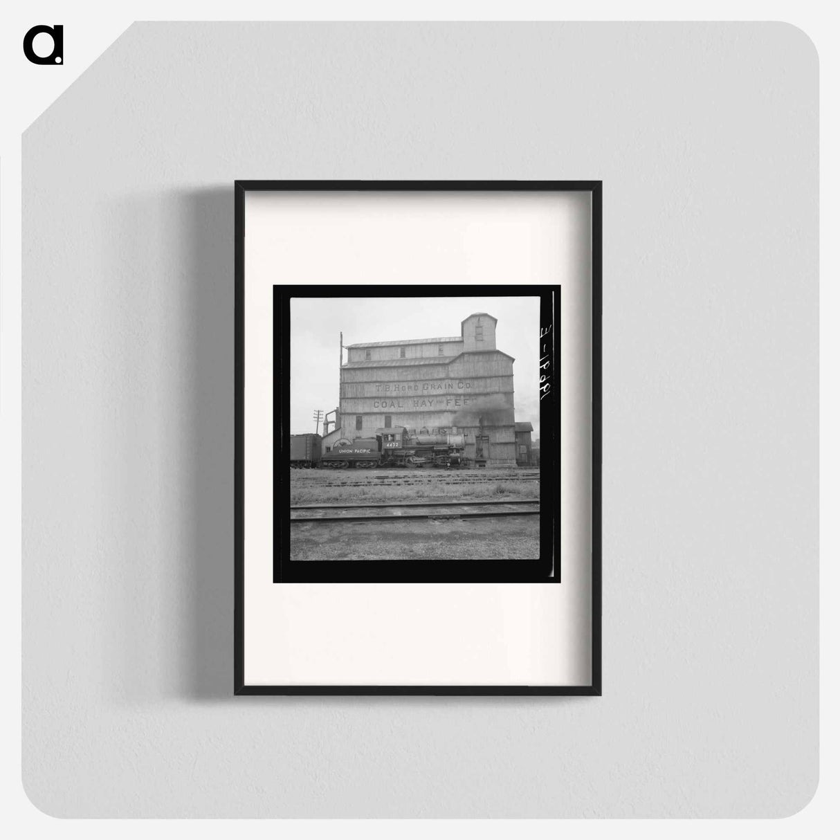 Grain elevator along railroad yard - Dorothea Lange Poster.