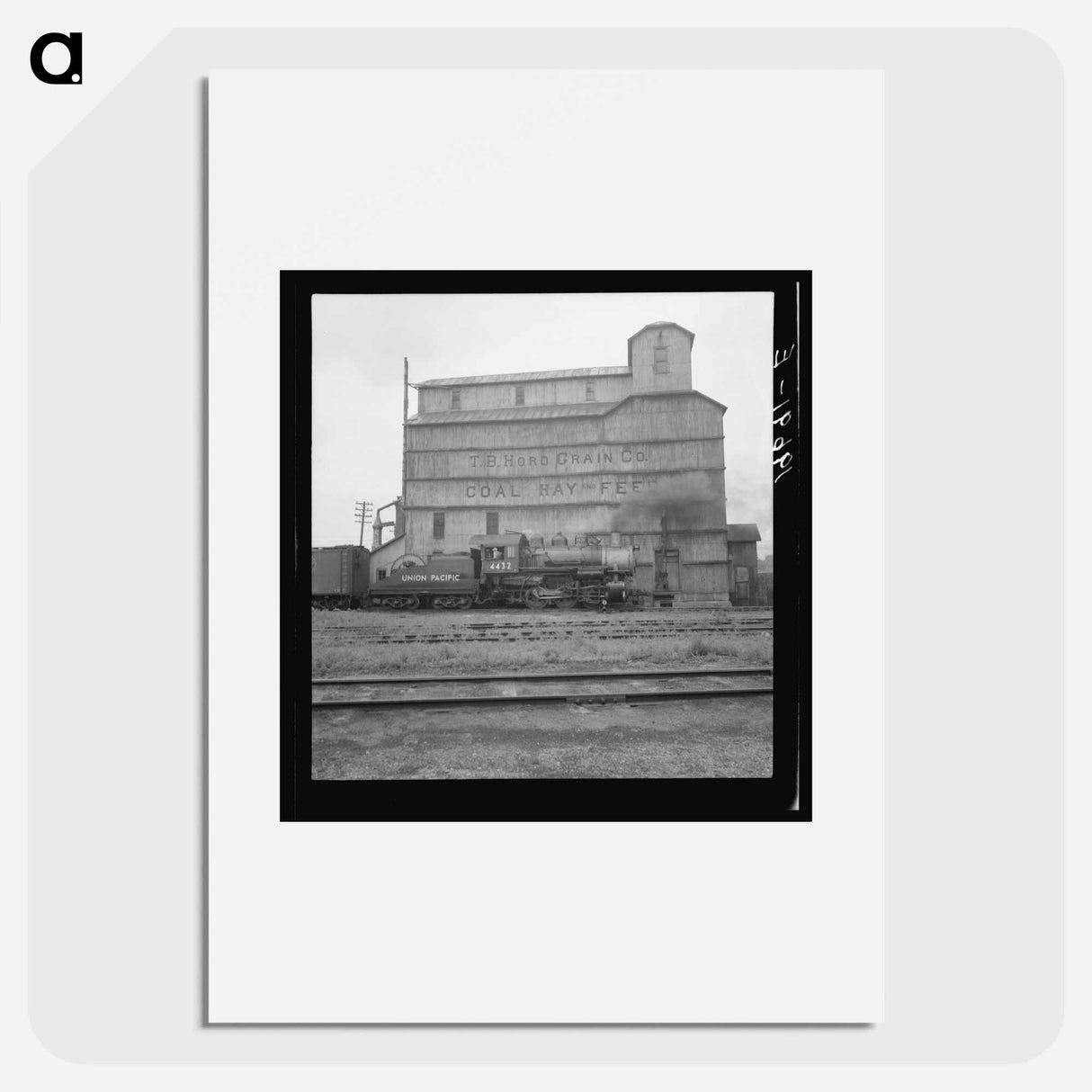 Grain elevator along railroad yard - Dorothea Lange Poster.