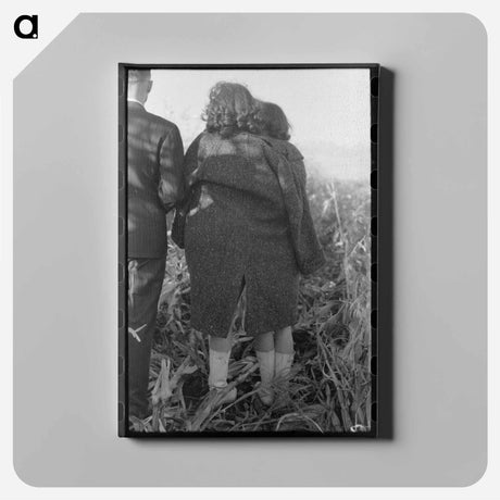 アートパネル-Girls Watching Cornhusking
 - ラッセル リー Canvas.
