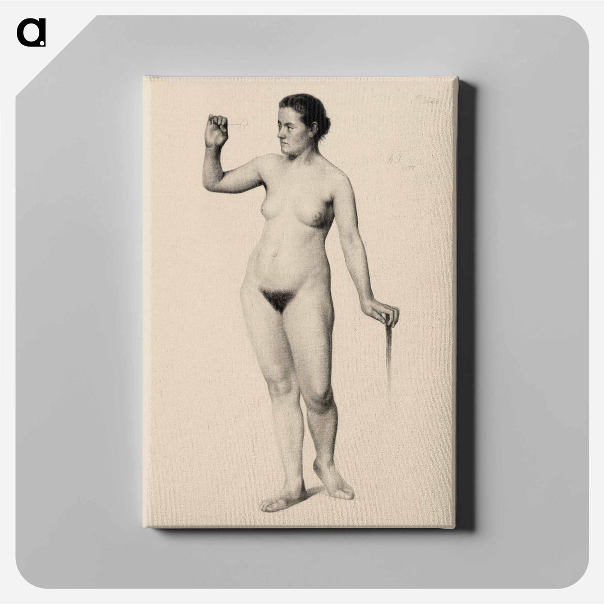 アートパネル-Naked woman. Female Nude Holding a Clove
 - イェール大学アートギャラリー Canvas.