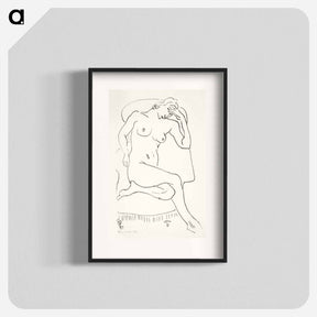 アートポスター-Naked woman posing sensually, vintage erotic art. Nude sitting in a chair , one leg folded
 - イェール大学アートギャラリー Poster.