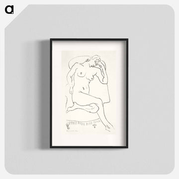 Naked woman posing sensually, vintage erotic art. Nude sitting in a chair , one leg folded
 - イェール大学アートギャラリー Poster.