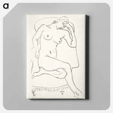 アートパネル-Naked woman posing sensually, vintage erotic art. Nude sitting in a chair , one leg folded
 - イェール大学アートギャラリー Canvas.