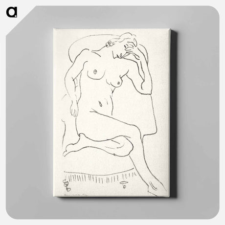 アートパネル-Naked woman posing sensually, vintage erotic art. Nude sitting in a chair , one leg folded
 - イェール大学アートギャラリー Canvas.