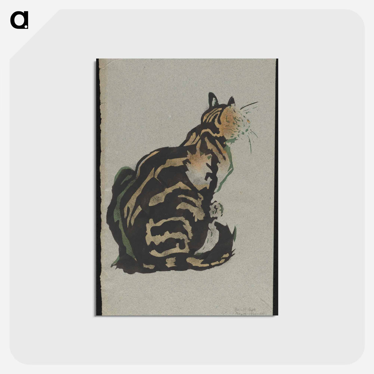 アートポストカード-Chat Assis
 - ボストン公共図書館 Postcard.
