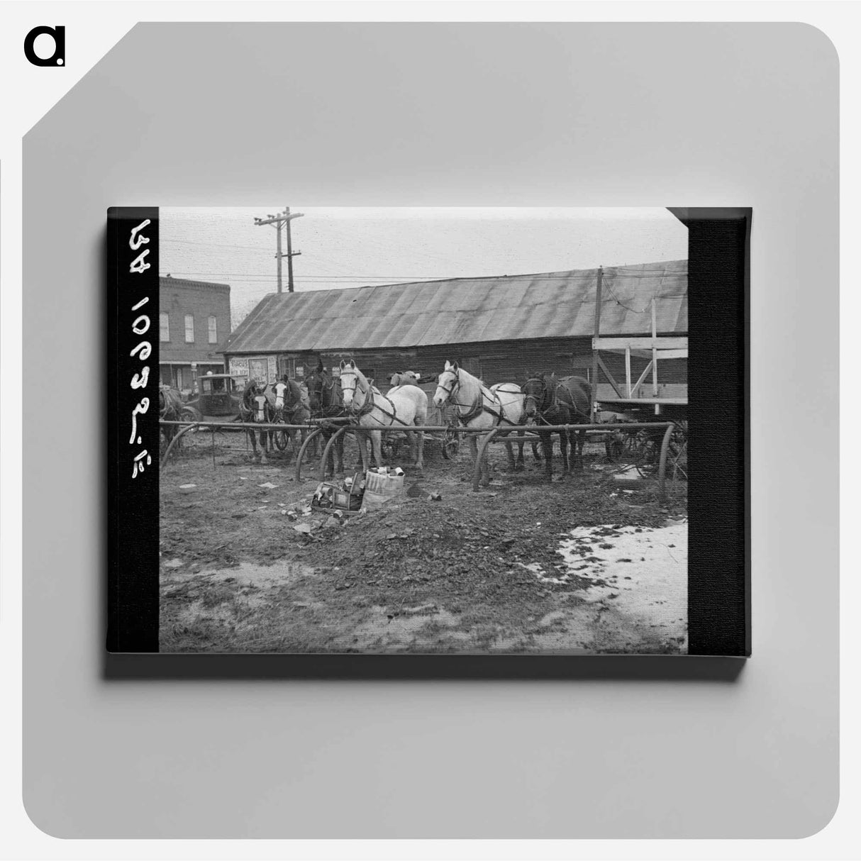 アートパネル-Horses at Joy, Illinois
 - ラッセル リー Canvas.