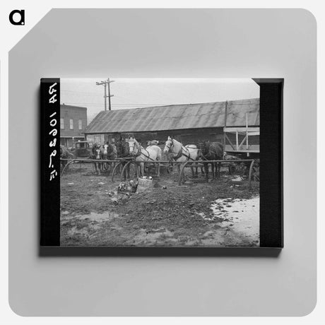 アートパネル-Horses at Joy, Illinois
 - ラッセル リー Canvas.