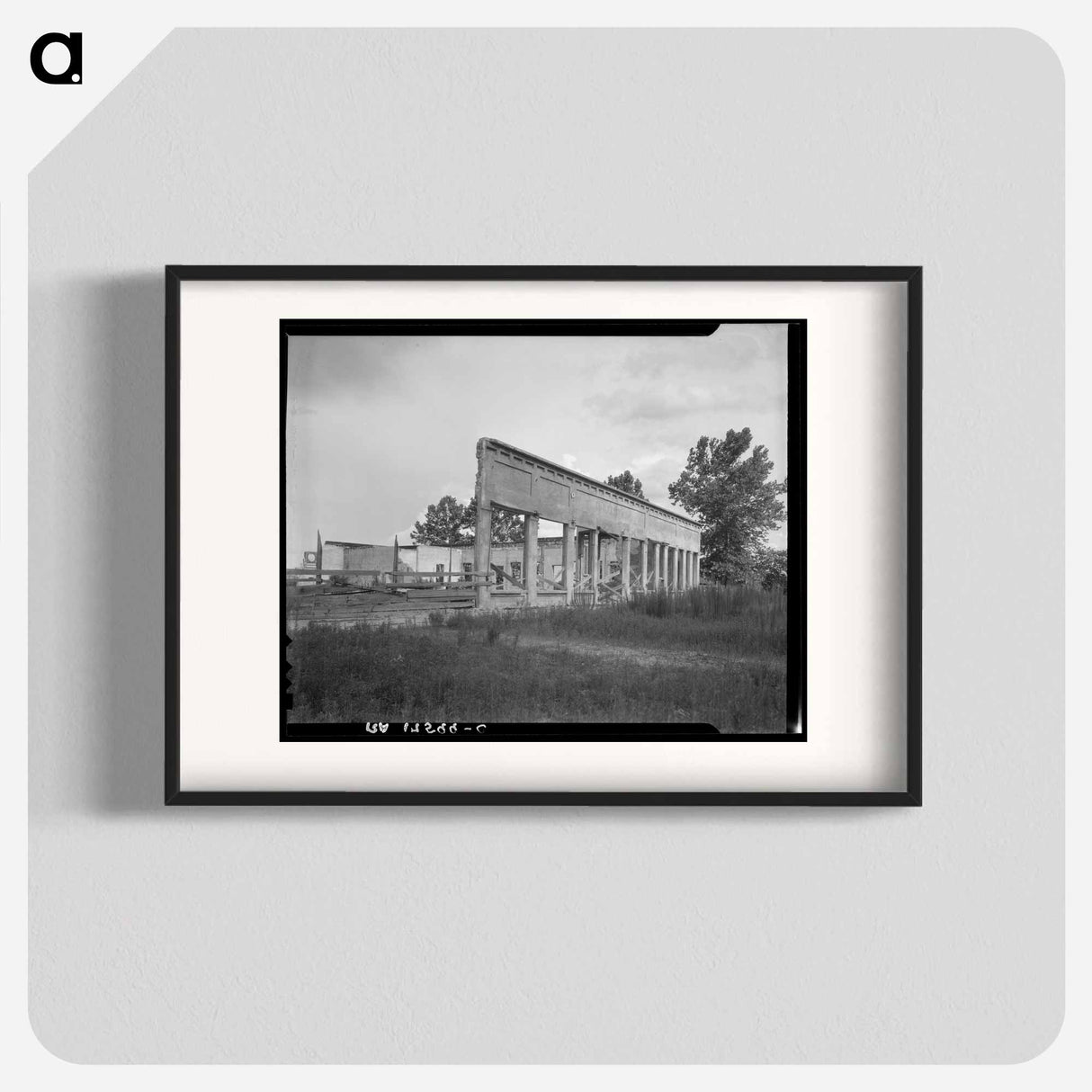 Remains of storefronts in Fullerton, Louisiana - Dorothea Lange Poster.