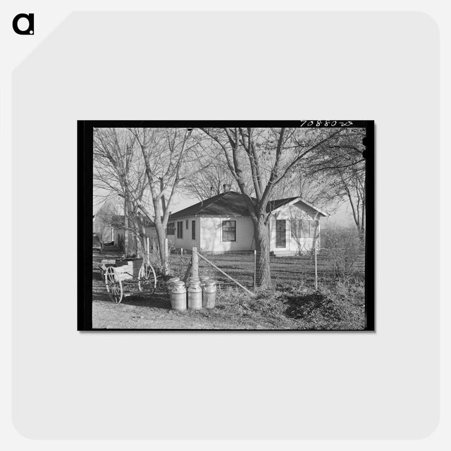 アートポストカード-Farmhouse with Milk Cans
 - ラッセル リー Postcard.