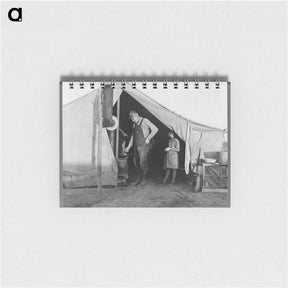 アートメモ帳-Supper time in Farm Security Administration (FSA) migratory emergency camp for workers in the pea fields - ドロテア ラング Memo.