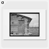 Log home. Farm established six years ago. Priest River Peninsula, Bonner County, Idaho. - ドロテア ラング Poster.