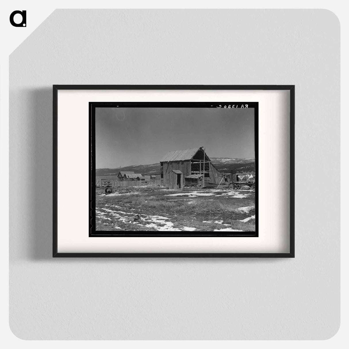 Farm buildings in the purchase area. Widtsoe, Utah. - ドロテア ラング Poster.