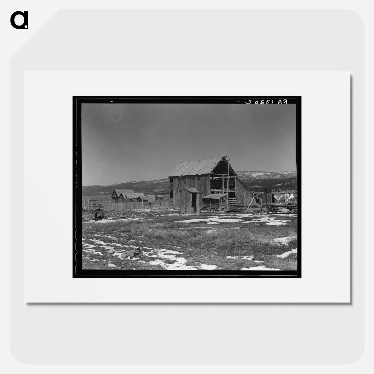 Farm buildings in the purchase area. Widtsoe, Utah. - ドロテア ラング Poster.